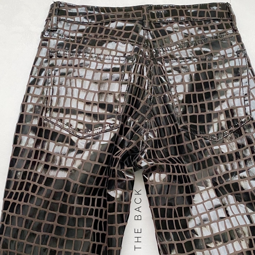 Topshop Faux Croc Cropped Straight Leg Pants - Picture 11 of 13